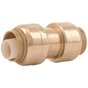 SharkBite 1/2 Inch Coupling, Pack of 4, Push to Connect Brass Plumbing Fitting, PEX Pipe, Copper, CPVC, PE-RT, HDPE, U008LFA4