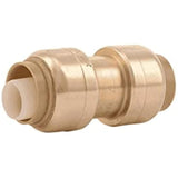 SharkBite 1/2 Inch Coupling, Pack of 4, Push to Connect Brass Plumbing Fitting, PEX Pipe, Copper, CPVC, PE-RT, HDPE, U008LFA4