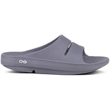 OOFOS Women's Unisex Slide Sandal,Slate,12 B(M) US Women / 10 D(M) US Men