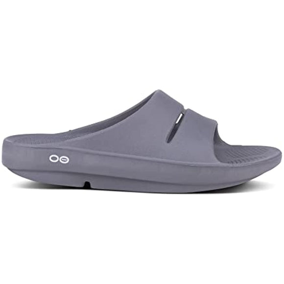 OOFOS Women's Unisex Slide Sandal,Slate,8 B(M) US Women / 6 D(M) US Men
