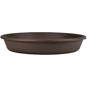 The HC Companies SLI08000E21C024LRTKC Classic Round Plastic Saucer, 8", Chocolate