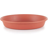 HC Companies Indoor Outdoor Classic Plastic 12 Inch Round Plant Flower Pot Planter Deep Saucer Drip Tray, Fits 10.25 Inch Pot, Clay