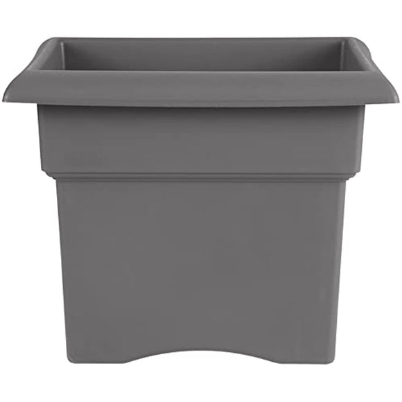 Bloem Veranda Deck Box Planter Square (VER14908), Charcoal Gray, 14