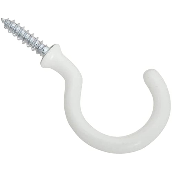 Stanley N274-951 National Hardware Outdoor Hook, 15 Lb, 1-1/2 in L, Steel, Vinyl, White