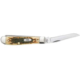 CASE XX WR Pocket Knife Amber Bone Mini Trapper Item #013 - (6207 SS) - Length Closed: 3 1/2 Inches …