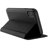 Speck Products Presidio Folio Leather iPhone Xs Max Case, Black/Black