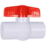 Midline Valve PVC Ball Valve Red T-Handle Water Shut-Off 1 in. FIP Plastic (482U100)