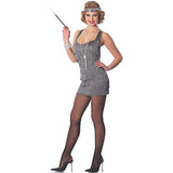 Delicious Lindy and Lace Flapper Costume, Silver, Large