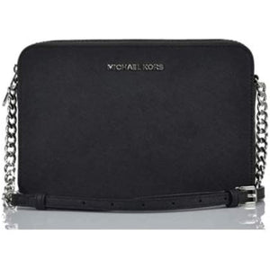 Michael Kors Women's Jet Set Item Crossbody Bag (black/silver)