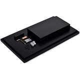 Monitor Stand - Two Tier Wood Desk Shelf for Monitor, Printer or Desktop Computer. Cable Management, Phone Slot and Removable Shelf for Organizing Office Accessories. (Black)