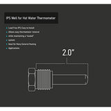 Raven R1519-NL Hot Water Thermometer with IPS Well, Circular Dial, Bi-Metallic Element; Aluminum Stem & Case material, Connection Back, Adjustable Angle, Economical & Accurate