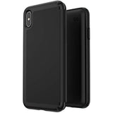 Speck Products Presidio Folio Leather iPhone Xs Max Case, Black/Black