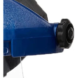 Sellstrom Single Crown Safety Face Shield with Ratchet Headgear, Clear Tint, Uncoated, Blue, 8" x 12" x .040, S39110