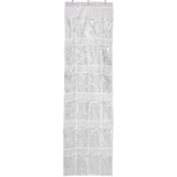 Vinyl Over The Door Shoe Organizer with 24 Reinforced Pockets. Organize Your Shoes with This Shoe Rack Over The Door Organizer and Save Space. Hang on Standard Doors with 3 Steel Over The Door Hooks.