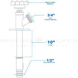 Midline Valve 8432P Sillcock Pipe Chrome Plated Brass Body Frost 1/2 inch PEX Connection and 3/4 inch Hose Bib Lead Free, 10