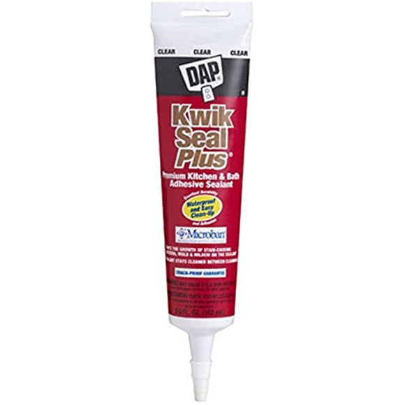 Dap 18546 Kwik Seal Plus Kitchen and Bath All-Purpose Adhesive Caulk Clear, 5.5-Ounce