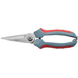 Clauss 8" Titanium Snips with Wire Cutter, Spring-Assist, Serrated Blades, Gray (18039)