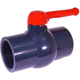 Midline Valve PVC Ball Valve with Pink T-Handle for Potable Water Use 3'' FIP Grey Plastic (492U300)