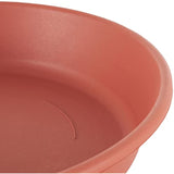 HC Companies Indoor Outdoor Classic Plastic 12 Inch Round Plant Flower Pot Planter Deep Saucer Drip Tray, Fits 10.25 Inch Pot, Clay