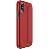 Speck Products Compatible Phone Case for Apple iPhone Xs and iPhone X, Presidio Folio Case, Heathered Heartrate Red/Heartrate Red/Graphite Grey (110575-7359)