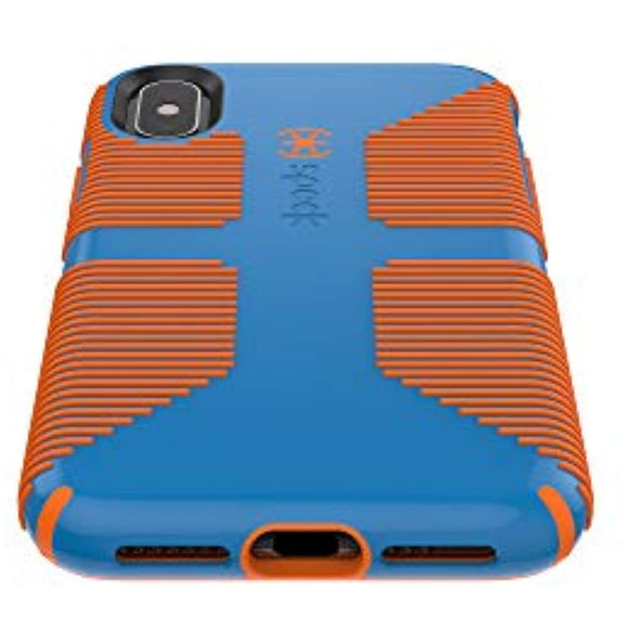 Speck Products iPhone Xs/iPhone X Case, CandyShell Grip, Skydive Blue/Pumpkin Orange
