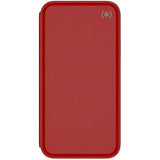 Speck Products Compatible Phone Case for Apple iPhone Xs and iPhone X, Presidio Folio Case, Heathered Heartrate Red/Heartrate Red/Graphite Grey (110575-7359)