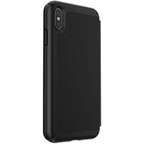 Speck Products Presidio Folio Leather iPhone Xs Max Case, Black/Black