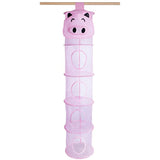 5 Tier Storage Organizer - 12" X 59" - Hang in Your Children’s Room or Closet for a Fun Way to Organize Kids Toys or Store Gloves, Shawls, Hats and Mittens. Attaches Easily to Any Rod. (Pig)