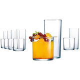 Luminarc, Clear Rika 16-Piece Assorted Glassware Set, 15.5 oz./11.5-oz