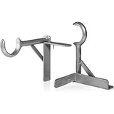 Spark Innovators Silver Tap Bracket - Easy Install No Drill Curtain Rod Brackets - As Seen on TV - Set of 2