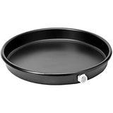 Everflow PWHP26 Plastic Water Heater Drain Pan with 1 in. - 1-1/2 in. PVC Fitting, 26 in. Diameter Black