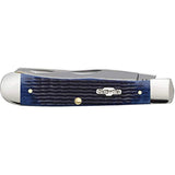 WR Case XX Pocket Knife Navy Blue Bone Trapper Item #2800 - (6254 SS) - Length Closed: 4 1/8 Inches