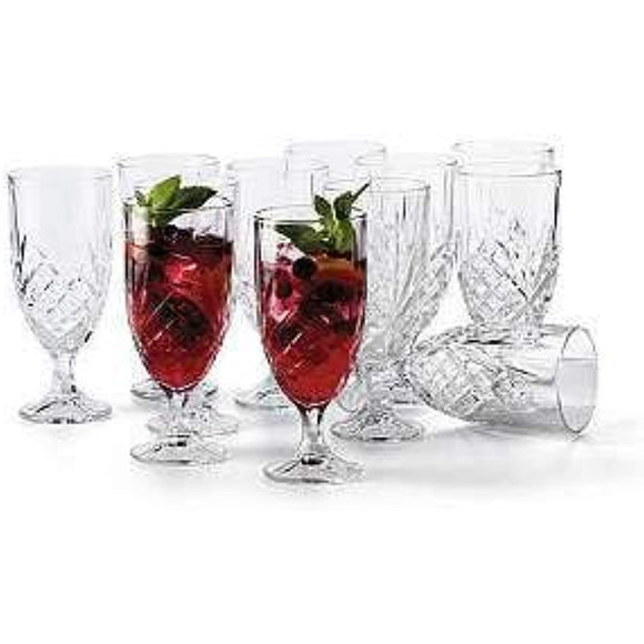 Crystal Glass Water Goblets, 16 Ounce Elegant Crystal Glasses for Water, Juice, Beer, Wine, and Cocktails, Iced Beverage Glassware – Set of 4