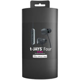 JAYS T00079 Four High Fidelity Earphones with 3-Button Remote for iPhone 4 - Retail Packaging - Black