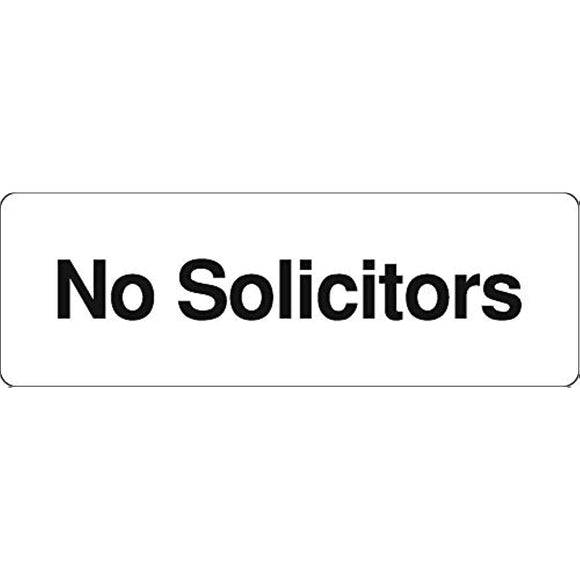 HY-KO Products D-0 NO Solicitors Info Graphic Plastic Sign, 3 in x 9 in, Black/White