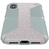 Speck Products Presidio Grip + Glitter iPhone Xs/iPhone X Case, Whitestone Grey Glitter/Blue (131550-8537)
