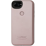 LuMee Two Selfie Phone Case, Rose Matte | LED Lighting, Variable Dimmer | Shock Absorption, Bumper Case | iPhone 8+ / iPhone 7+ / iPhone 6s+ / iPhone 6+