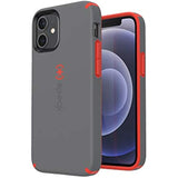 Speck Products CandyShell Pro iPhone 12 Mini Case, Moody Grey/Turbo Red (137593-9228)