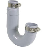 EVERCONNECT 4865 Flexible PVC Rubber Tubular Drain Trap with Stainless steel Clamps, 1-1/2", Grey, Gray