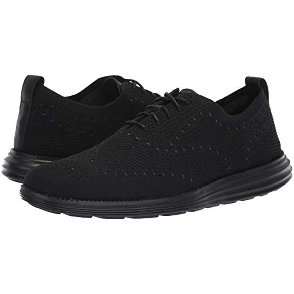 Cole Haan Men's Original Grand Knit Wing TIP II Sneaker, Black, 10 M US