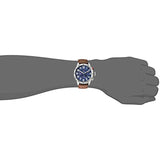 Tommy Hilfiger Men's Stainless Steel Quartz Watch with Leather Strap, Brown, 22 (Model: 1791066)