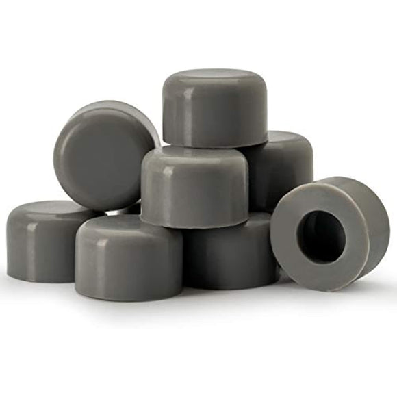 Premium Rubber Door Stop Stud Replacement Tips � Doorstopper Bumpers, Springe Hinge End Caps for Wall & Floor Protection � Universal Size (Grey)