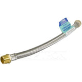 Flextron FTWC-B34-18B 18" Long Braided Connector for Water Heater with 3/4" FIP nad 3/4" MIP Ends, Stainless Steel