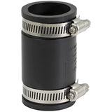 Supply Giant 6I44 Flexible Pvc Coupling with Stainless Steel Clamps, 1 Inch, Black