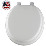 Mayfair 15EC 000 Removable Soft Toilet Seat that will Never Loosen, ROUND - Premium Hinge, White