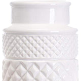 Faceted Classic White 11 x 5 Glossy Ceramic Storage Canisters Set of 3
