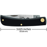 CASE XX WR Pocket Knife Sod Buster Junior Jet Black Synthetic Item #095 - (2137 SS) - Length Closed: 3 5/8 Inches