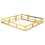 Classic Touch Decor Square Mirror Tray - Gold - 15.75"