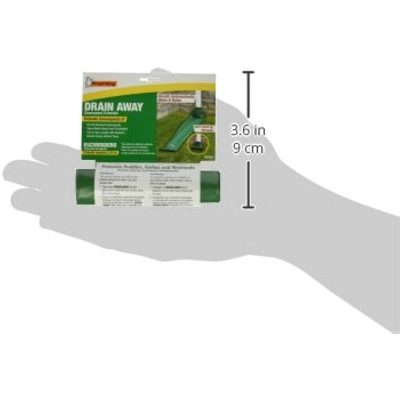 Frost King DE200 Standard Plastic Drain Away Downspout Extender, Extends 8-Feet, Green
