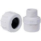 Midline Valve 587DB012 PVC Compression x Male Adapter Pipe Fitting; 1/2 in.; White Plastic